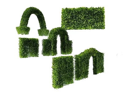 Creative Shrub Topiary Shapes Including Arches And Rectangles For Garden Design 3d model