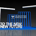New Pattern Promotes New Future With Blue And White Display Structure 3d model