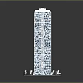 Modern Tall Building Exterior Design With Glass Curtain Wall And Grid Structure