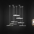 Modern Chandeliers With Layered Glass Shades And Metal Frames For Home Interior Design