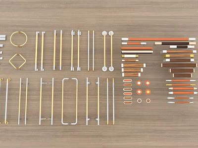 Different Types Of Door Handles With Metal Brass Materials And Home Designs 3d model Different Types Of Door Handles With Metal Brass Materials And Home Designs 3d model