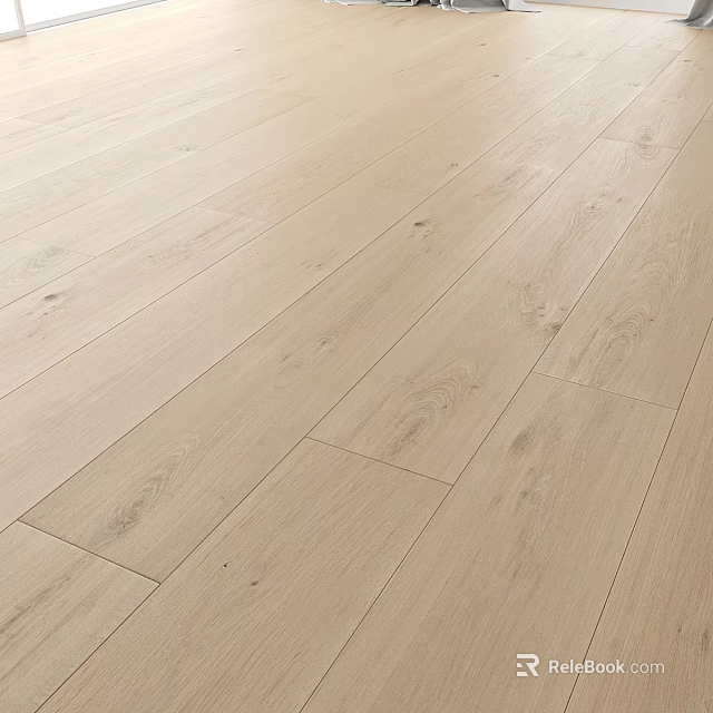 Light Colored Wooden Floor With Natural Grain And Smooth Surface Design 3d model 
