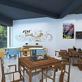 Modern Lounge Area Featuring White Walls Dark Ceiling Beams Bookshelves And Natural Light Through Window
