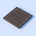 Square Wooden Tea Tray with Striped Design for Elegant Tea Ceremony Use