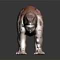 Prehistoric Dinosaur Model With Reddish Brown Textured Skin In Standing Posture