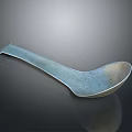 Modern Ceramic Kitchen Spoon With Blue Gray Speckled Texture And Long Handle 3d model