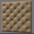 Beige Fabric Upholstered Panel With Diamond Stitching And Tufted Buttons For Wall Decor 3d model