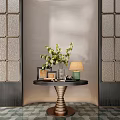 Modern CCD Hotel End View Table Ornaments Floriculture Moss Combination Table Green Plant Painting Table Lamp Screen 3d model