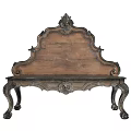 Vintage Wooden Leisure Chair With Ornate Carved Backrest And Decorative Legs