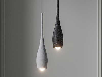 Micro-cement Minimal Water Drops Bedroom Bedside Chandelier Micro-cement Bedside Water Drops 3d model