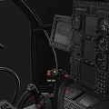 US Army Military Helicopter Equipped With Rocket Launcher Transparent Cockpit And Interior Seats