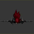 3D Game Movie Female Character With Red Hair Dual Swords And Armor