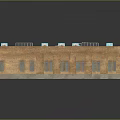 Building Model with Brick Exterior and Roof Mounted Blue Equipment and Solar Panels