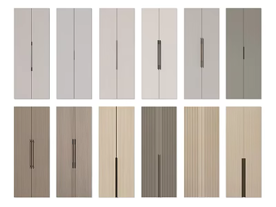 Diverse Cabinet Doors With Different Colors Textures And Handle Designs For Home Interiors 3d model