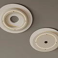 White Circular Ceiling Lights With Concentric Rings And Central Holes Design 3d model