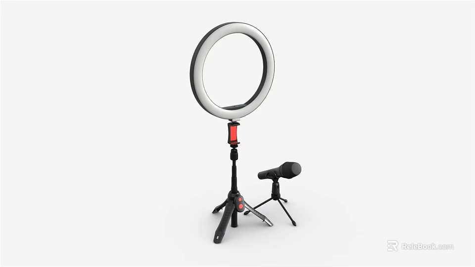 Commercial Ring Light Tripod Stand With Microphone For Professional Streaming 3d model 