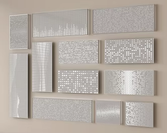 Modern Perforated Panel Background Wall Hollow Aluminum Panel Hollow Panel Perforated Panel 3d model