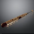 Wooden Baseball Bat Weapon With Blood Stains And Metallic Handle Design