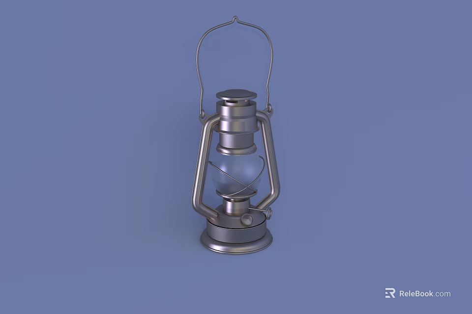 Vintage Metal Candle Lantern With Glass Shade Handle For Home Decor Design 3d model 
