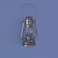 Vintage Metal Candle Lantern With Glass Shade Handle For Home Decor Design