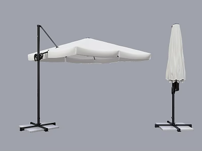 White Patio Sunshade With Black Metal Frame Open And Closed Design Structure 3d model