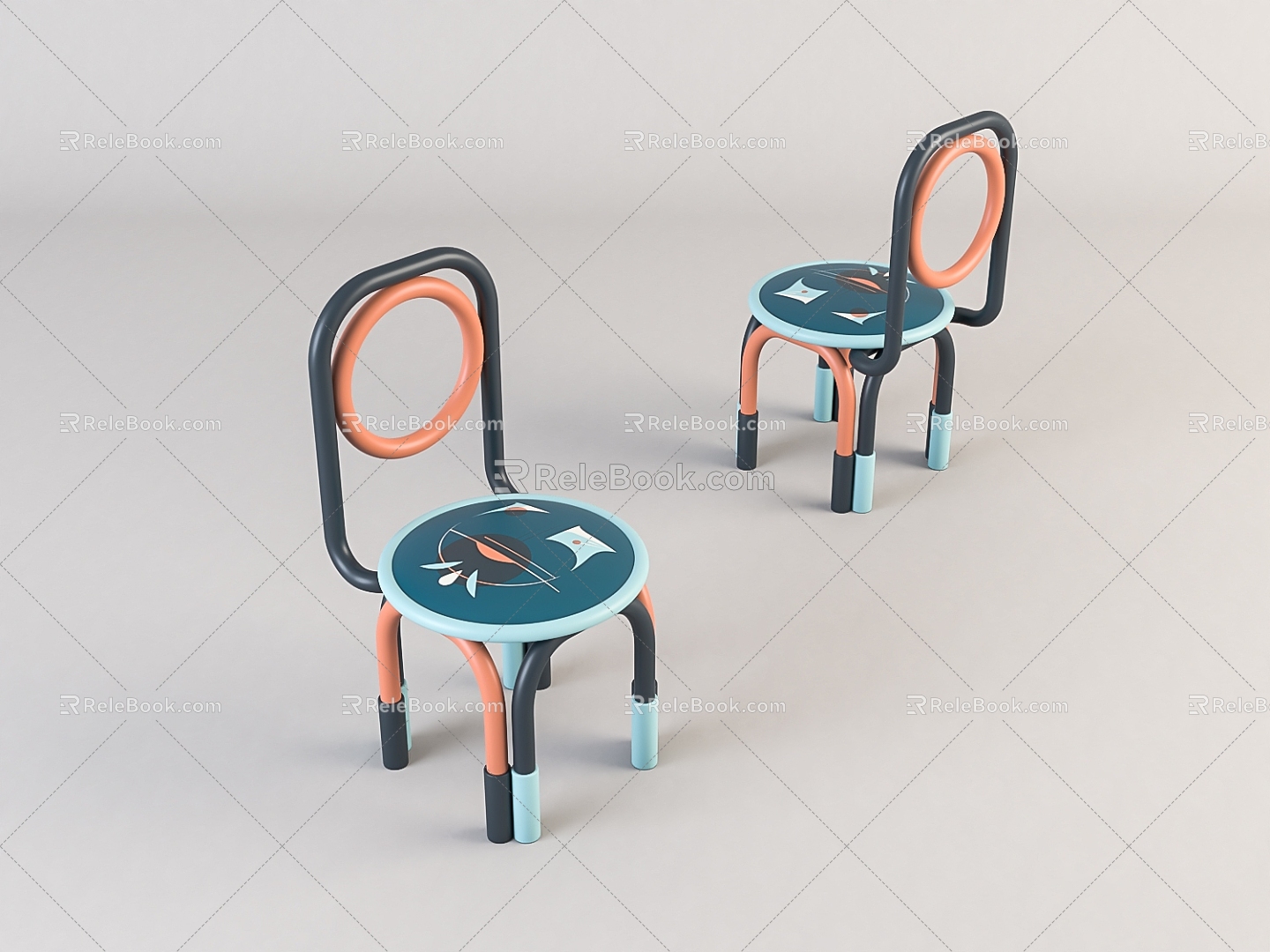 Modern cartoon children's chair model