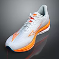 White Running Shoes With Orange Accents And Sleek Design For Athletic Use