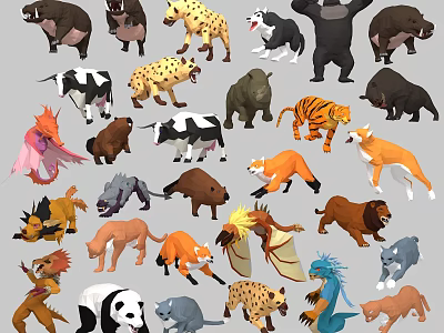 Realistic 3D Reptile Models Collection Featuring Various Species And Colorful Designs 3d model