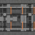 Industrial Ceiling Design With Exposed Pipes Metal Grid Panels And Strip Lights