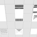 Ceiling Light Panels And Ventilation Grilles Installation Design Details 3d model