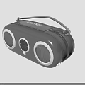 Portable Black Bluetooth Speaker With Dual Speakers And Hand Strap Design 3d model