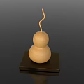 Wooden Gourd Ornament On Black Square Base For Stylish Window Display Decoration