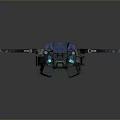 Futuristic Mechanical Creature Character With Detailed Winged Structure And Blue Glowing Core