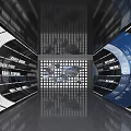 Advanced Technology Exhibition Hall With Futuristic Digital Displays And Interactive Exhibits
