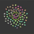 Elegant Household Decorative Item With Golden Rings And Clear Beads