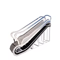 Modern Escalator With Stainless Steel Structure And Glass Handrails Moving Steps