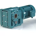 Industrial Equipment Teal Geared Motor With Flange Connection And Heat Sink Design