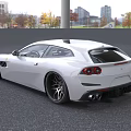 White Ferrari Sports Car With Transparent Roof Sleek Design And Black Alloy Wheels