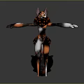 Anthropomorphic Fox Game Character 3D Model With Orange Black Fur White Underbelly And Fluffy Tail