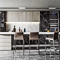 Modern Bar Area Home Bar Area 3d model