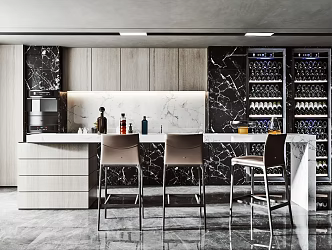 Modern Bar Area Home Bar Area 3d model