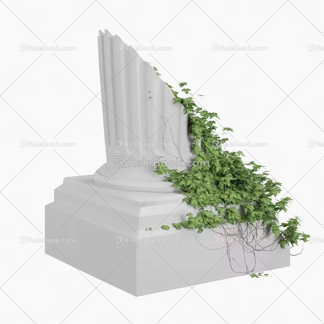 European Roman column plaster column modeling plant 3d model