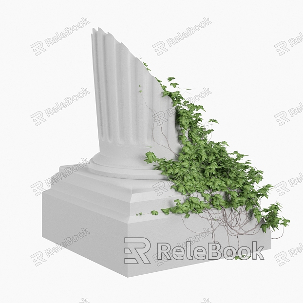 European Roman column plaster column modeling plant model