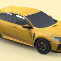 Yellow Sports Car With Sleek Body Sporty Design Black Wheels And Red Brake Calipers