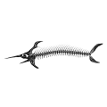 Unique Fish Skeleton Design Wall Decor For Modern Home Interior Decoration 3d model