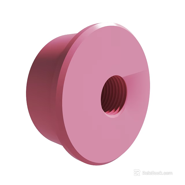 Pink Circular Industrial Mechanical Part Featuring Central Threaded Hole Design 3d model