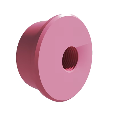 Pink Circular Industrial Mechanical Part Featuring Central Threaded Hole Design 3d model