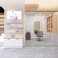 Modern Hair Beauty Salon Interior Design With Styling Chairs Mirrors Product Shelves And Reception Desk