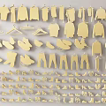 Golden Clothing Shaped Wall Decor With Hangers And Shoes For Home Decoration