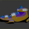 Stylish Iridescent Multicolor High top Sneakers With Modern Reflective Design And Metallic Accents